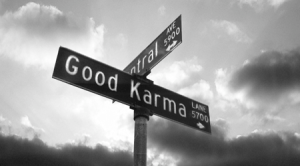 good karma street sign
